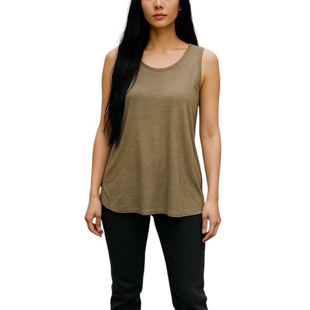 Torrid Plus Olive Drab Green Slub Knit Cotton Tank Rounded Hem Size 2X